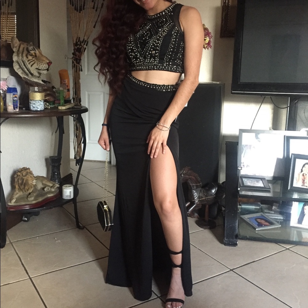 Two Piece Rhinestone, studded Dress